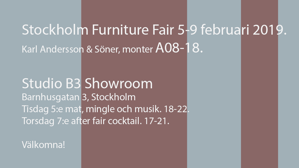 Stockholm Furniture Fair 2018 Karl Andersson Söner